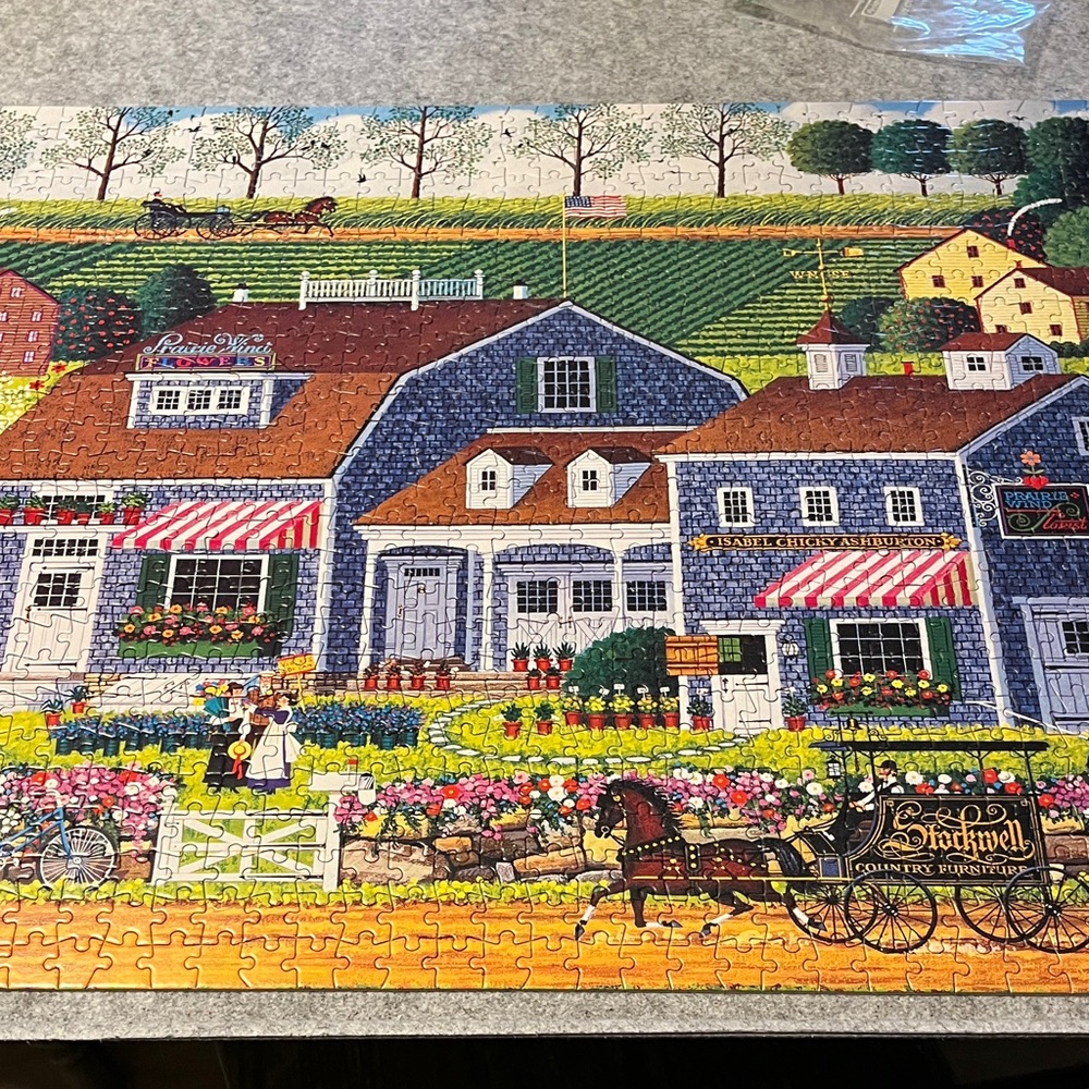 Buffalo David Bitton Village Scene Puzzle